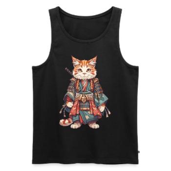 Samurai Cat Kawaii Japanische Ninja Katze - Männer Premium Bio Tank Top - Schwarz - Vorne - AI Model Male 178 light (178cm)