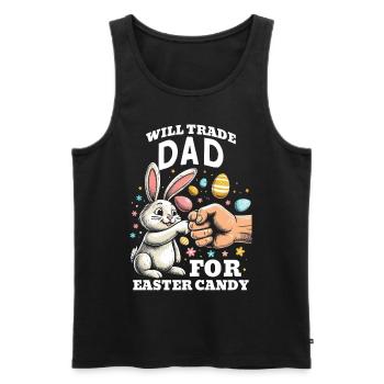 Échangera papa contre des bonbons de Pâques - Débardeur bio Premium Homme - noir - Devant - AI Model Male 178 light (178cm)