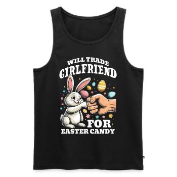 Will Trade Girlfriend For Easter Candy - Men's Premium Organic Tank Top - black - Front - Michal (187cm)