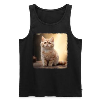 Munchkin Kätzchen Munchkin Katze - Männer Premium Bio Tank Top - Schwarz - Vorne - AI Model Male 178 light (178cm)
