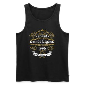 1996 Geburtstag lebende Legende zur perfektion - Männer Premium Bio Tank Top - Schwarz - Vorne - Michal (187cm)
