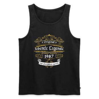 1987 Geburtstag lebende Legende zur perfektion - Männer Premium Bio Tank Top - Schwarz - Vorne - Michal (187cm)