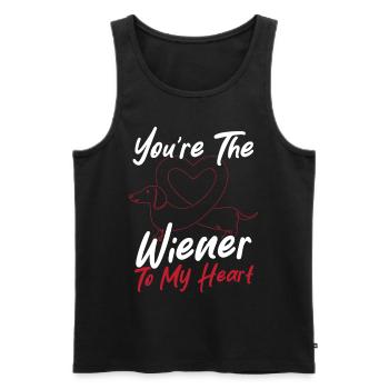 Herzen Langer Hund Wiener Hund - Männer Premium Bio Tank Top - Schwarz - Vorne - Michal (187cm)