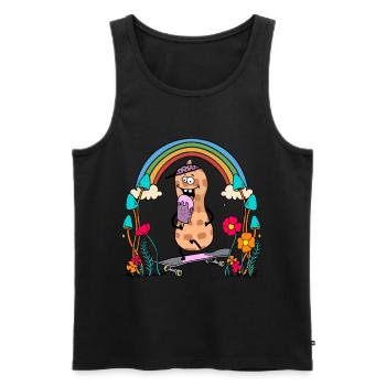 Peanut Child Teen Skater Ice Cream Summer - Men's Premium Organic Tank Top - black - Front - Michal (187cm)