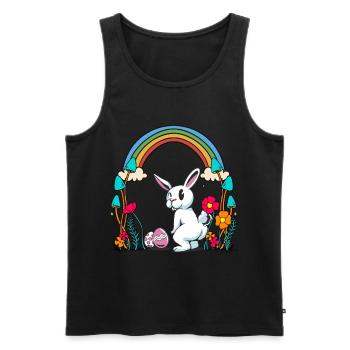 Osterhase Ostereier Regenbogen Kind Kinder Hase - Männer Premium Bio Tank Top - Schwarz - Vorne - AI Model Male 178 light (178cm)
