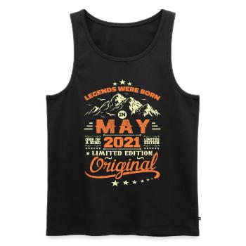 Mai 2021 Jahrgang Geboren im Mai 2021 Geburtstag Mai - Männer Premium Bio Tank Top - Schwarz - Vorne - Michal (187cm)