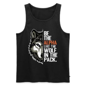 Wolf Wolves Funny Sayings Wolf Pack Animals - Men's Premium Organic Tank Top - black - Front - AI Model Male 178 light (178cm)