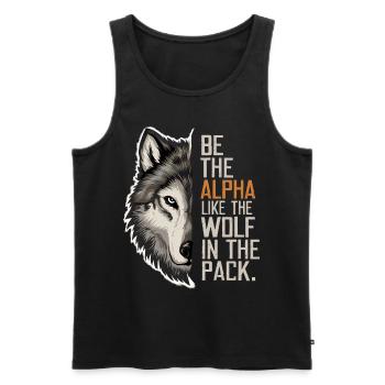 Wolf Wolves Funny Sayings Wolf Pack Animals - Men's Premium Organic Tank Top - black - Front - AI Model Male 178 light (178cm)