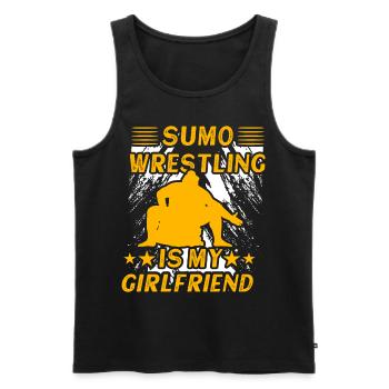 La lutte de sumo est ma petite amie - Débardeur bio Premium Homme - noir - Devant - AI Model Male 178 light (178cm)