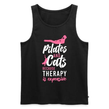 Instructeur de Pilates Enseignant Chat - Débardeur bio Premium Homme - noir - Devant - Michal (187cm)