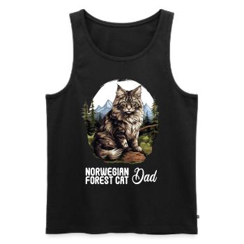 Norwegian Forest Cat Norwegische Waldkatze - Männer Premium Bio Tank Top - Schwarz - Vorne - AI Model Male 178 light (178cm)