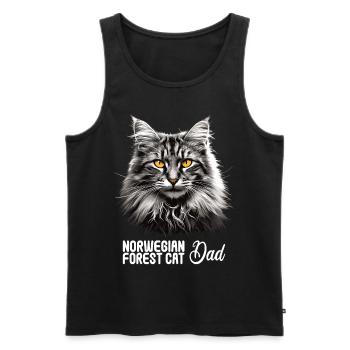 Norwegian Forest Cat Norwegische Waldkatze - Männer Premium Bio Tank Top - Schwarz - Vorne - AI Model Male 178 light (178cm)