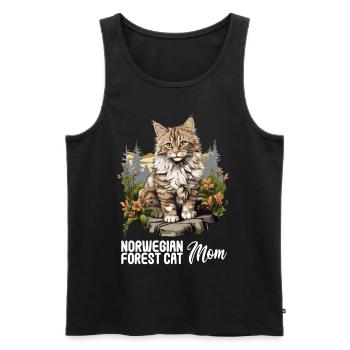 Norwegian Forest Cat Norwegische Waldkatze - Männer Premium Bio Tank Top - Schwarz - Vorne - AI Model Male 178 light (178cm)