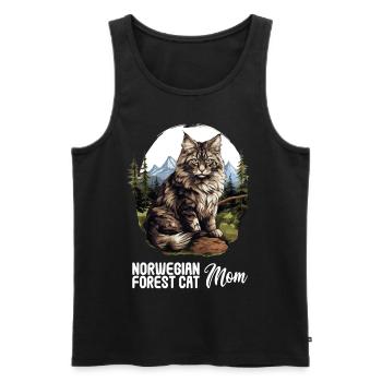 Norwegian Forest Cat Norwegische Waldkatze - Männer Premium Bio Tank Top - Schwarz - Vorne - AI Model Male 178 light (178cm)