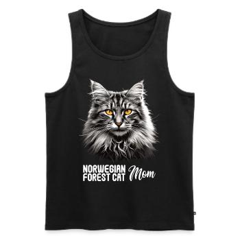 Norwegian Forest Cat Norwegische Waldkatze - Männer Premium Bio Tank Top - Schwarz - Vorne - AI Model Male 178 light (178cm)