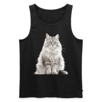 Norwegian Forest Cat Norwegische Waldkatze - Männer Premium Bio Tank Top - Schwarz - Vorne - AI Model Male 178 light (178cm)