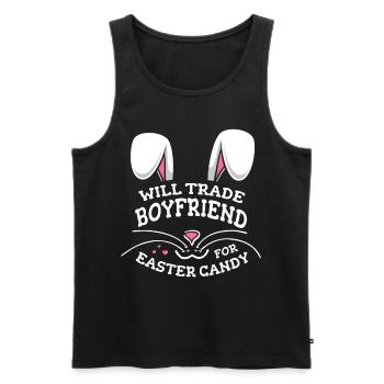 Will Trade Boyfriend For Easter Candy - Men's Premium Organic Tank Top - black - Front - AI Model Male 178 light (178cm)
