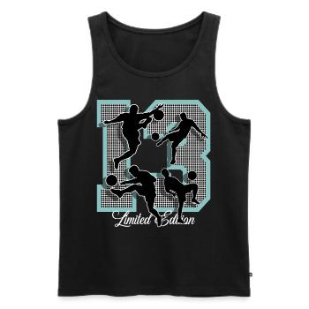 13th Birthday Football - Men's Premium Organic Tank Top - black - Front - AI Model Male 178 light (178cm)