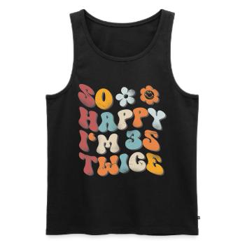 70th Birthday Funny Saying - Men's Premium Organic Tank Top - black - Front - Michal (187cm)