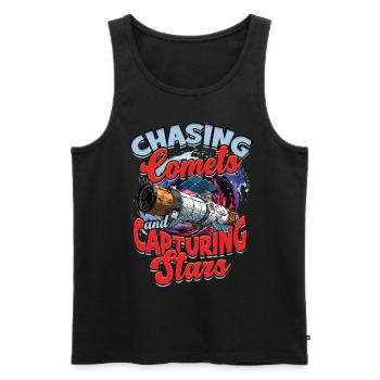 Astrophotography Chasing comets and capturing stars - Men's Premium Organic Tank Top - black - Front - AI Model Male 178 light (178cm)