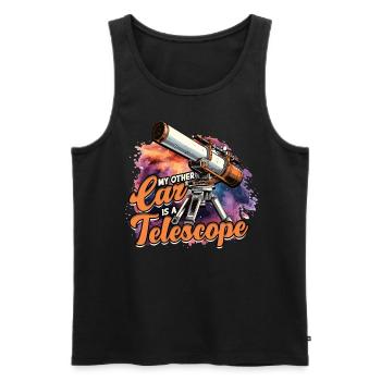 Astrophotography My other car is a telescope - Men's Premium Organic Tank Top - black - Front - AI Model Male 178 light (178cm)
