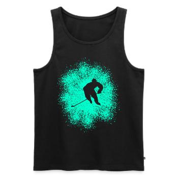 Eishockey – Spieler auf dem Eis - Männer Premium Bio Tank Top - Schwarz - Vorne - AI Model Male 178 light (178cm)
