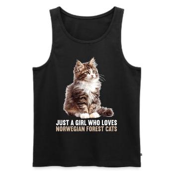 Norwegian Forest Cat Norwegische Waldkatze - Männer Premium Bio Tank Top - Schwarz - Vorne - AI Model Male 178 light (178cm)