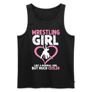 Wrestling Girl comme une fille normale mais beaucoup plus cool - Débardeur bio Premium Homme - noir - Devant - Michal (187cm)