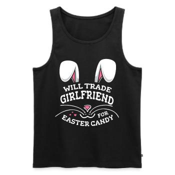 Will Trade Girlfriend For Easter Candy - Men's Premium Organic Tank Top - black - Front - AI Model Male 178 light (178cm)