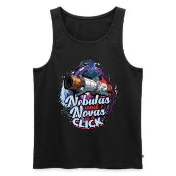 Astrophotography Nebulas and novas in a click - Men's Premium Organic Tank Top - black - Front - AI Model Male 178 light (178cm)
