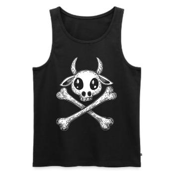 Chemise streetwear Bold Cow Skull pour patineurs - Débardeur bio Premium Homme - noir - Devant - AI Model Male 178 light (178cm)