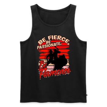 Soyez féroce, soyez passionné, soyez flamenco - Débardeur bio Premium Homme - noir - Devant - Michal (187cm)
