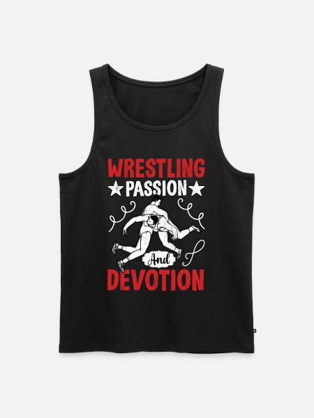 Wrestling passion and devotion - Men's Premium Organic Tank Top - black