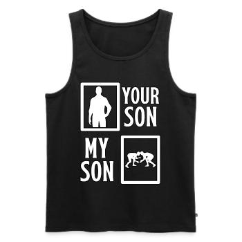 Ton fils mon fils lutte - Débardeur bio Premium Homme - noir - Devant - AI Model Male 178 light (178cm)