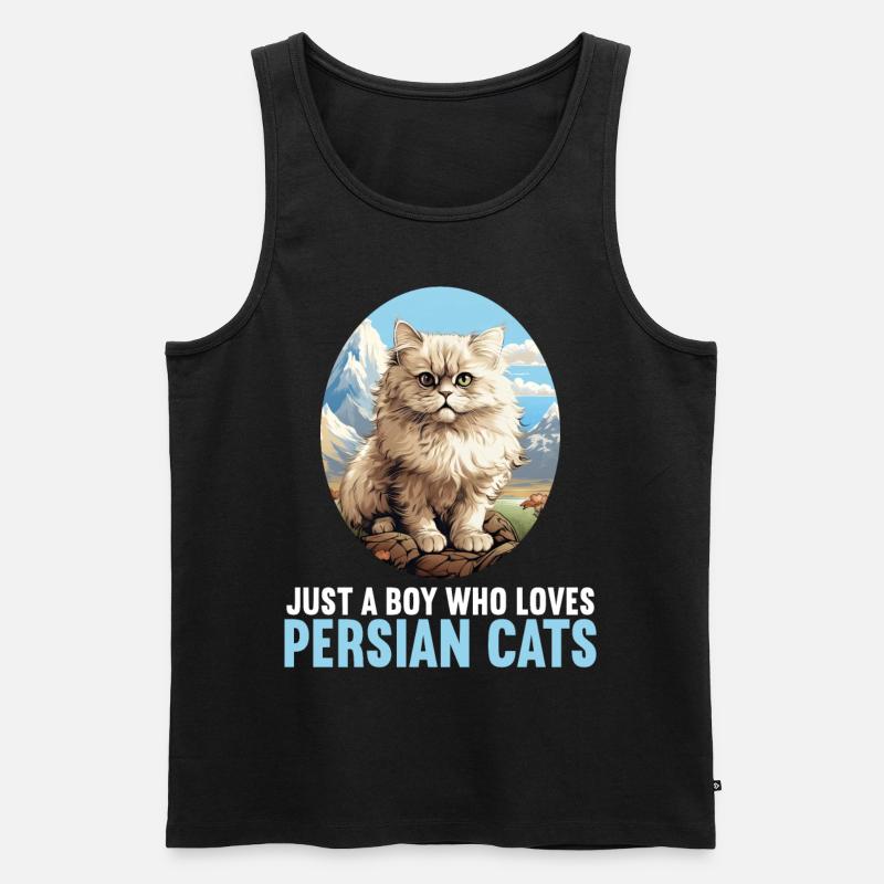 Persian Cat Perserkatze - Männer Premium Bio Tank Top - Schwarz