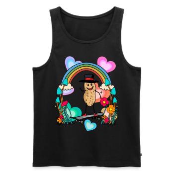 Peanut Skater Spring Nature Birthday Greetings - Men's Premium Organic Tank Top - black - Front - AI Model Male 178 light (178cm)