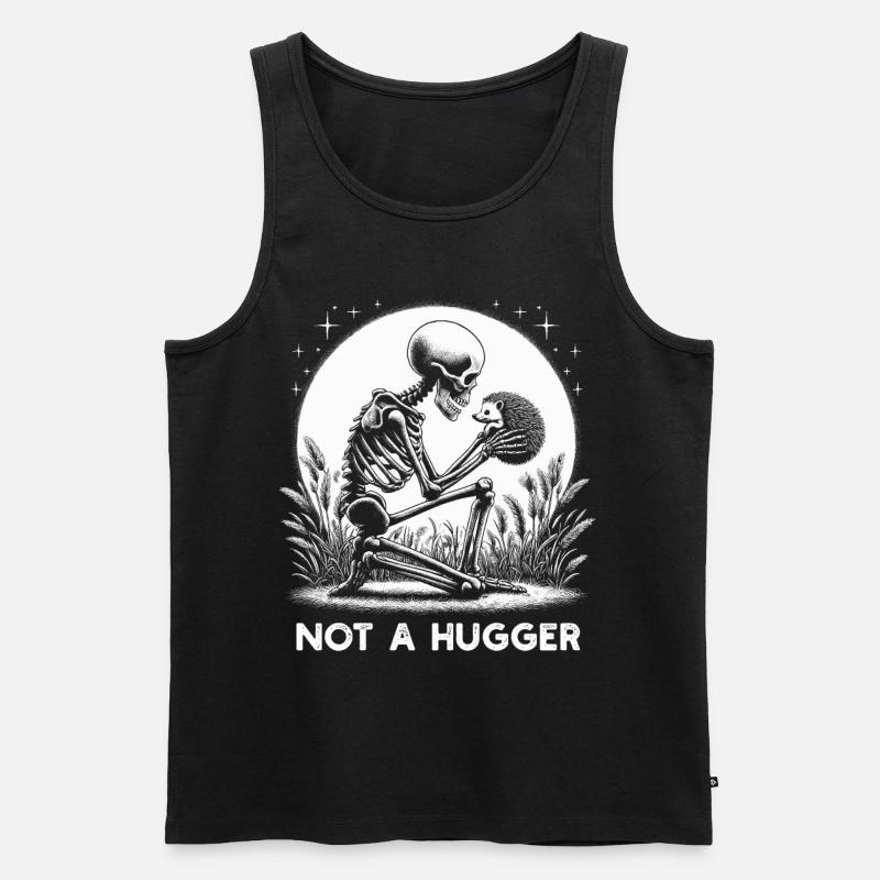 Not A Hugger - Männer Premium Bio Tank Top - Schwarz
