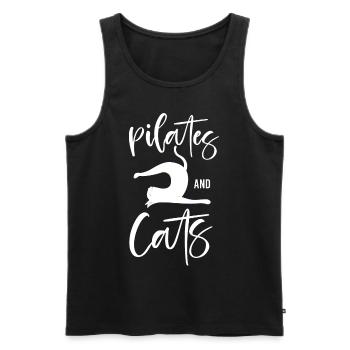 Instructeur de Pilates Enseignant Chat - Débardeur bio Premium Homme - noir - Devant - Michal (187cm)