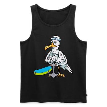 Möwe Matrose Seenot Schwimmring maritim - Männer Premium Bio Tank Top - Schwarz - Vorne - AI Model Male 178 light (178cm)
