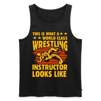 Das ist es, was Weltklasse-Wrestling-Instruktor - Männer Premium Bio Tank Top - Schwarz - Vorne - AI Model Male 178 light (178cm)