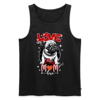 Mops Mama Liebe - Mops Mama Liebe - Männer Premium Bio Tank Top - Schwarz - Vorne - AI Model Male 178 light (178cm)
