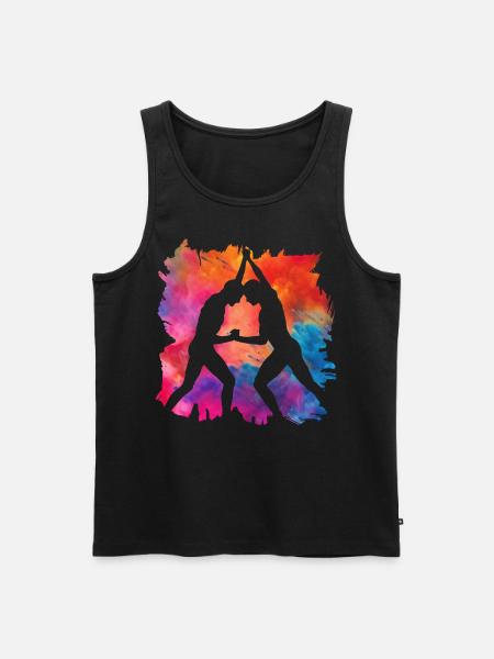 Ringen - Männer Premium Bio Tank Top - Schwarz