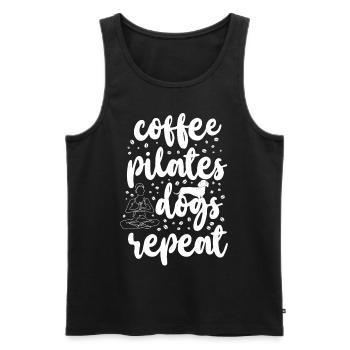 Instructeur de Pilates Professeur Café - Débardeur bio Premium Homme - noir - Devant - AI Model Male 178 light (178cm)