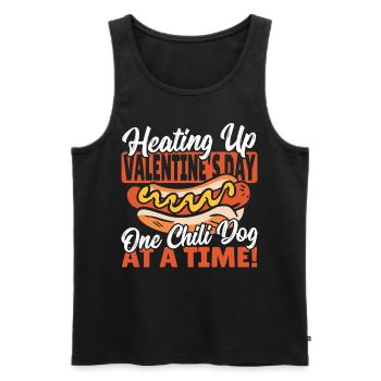 La Saint-Valentin coeurs coeur Chili Dog - Débardeur bio Premium Homme - noir - Devant - Michal (187cm)
