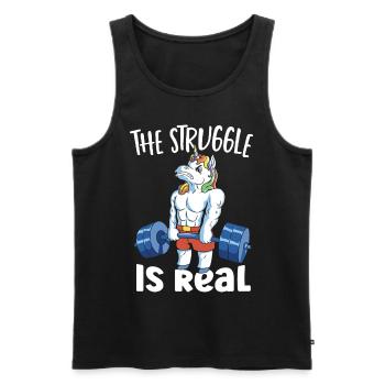 Deadlift Bench Dumbbells Unicorn Deadlifting - Männer Premium Bio Tank Top - Schwarz - Vorne - AI Model Male 178 light (178cm)