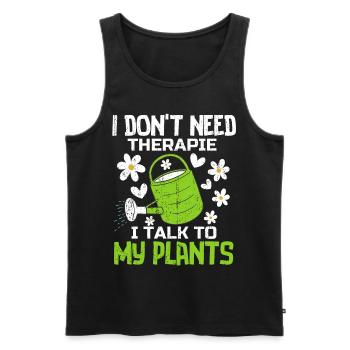 I don't need therapy, I just have to go to the garden - Men's Premium Organic Tank Top - black - Front - Michal (187cm)