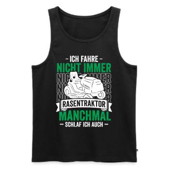 Rasentraktor Aufsitzmäher Garten - Männer Premium Bio Tank Top - Schwarz - Vorne - AI Model Male 178 light (178cm)