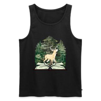 Deer Fairy Tale Fairy Tale Character Forest Book Roebuck - Men's Premium Organic Tank Top - black - Front - AI Model Male 178 light (178cm)