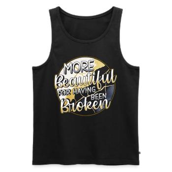 Kintsugi More Beautiful For Having Been Broken - Men's Premium Organic Tank Top - black - Front - Michal (187cm)