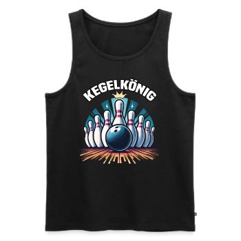 Kegelkönig Kegel Kegelverein Design for bowling - Men's Premium Organic Tank Top - black - Front - Michal (187cm)